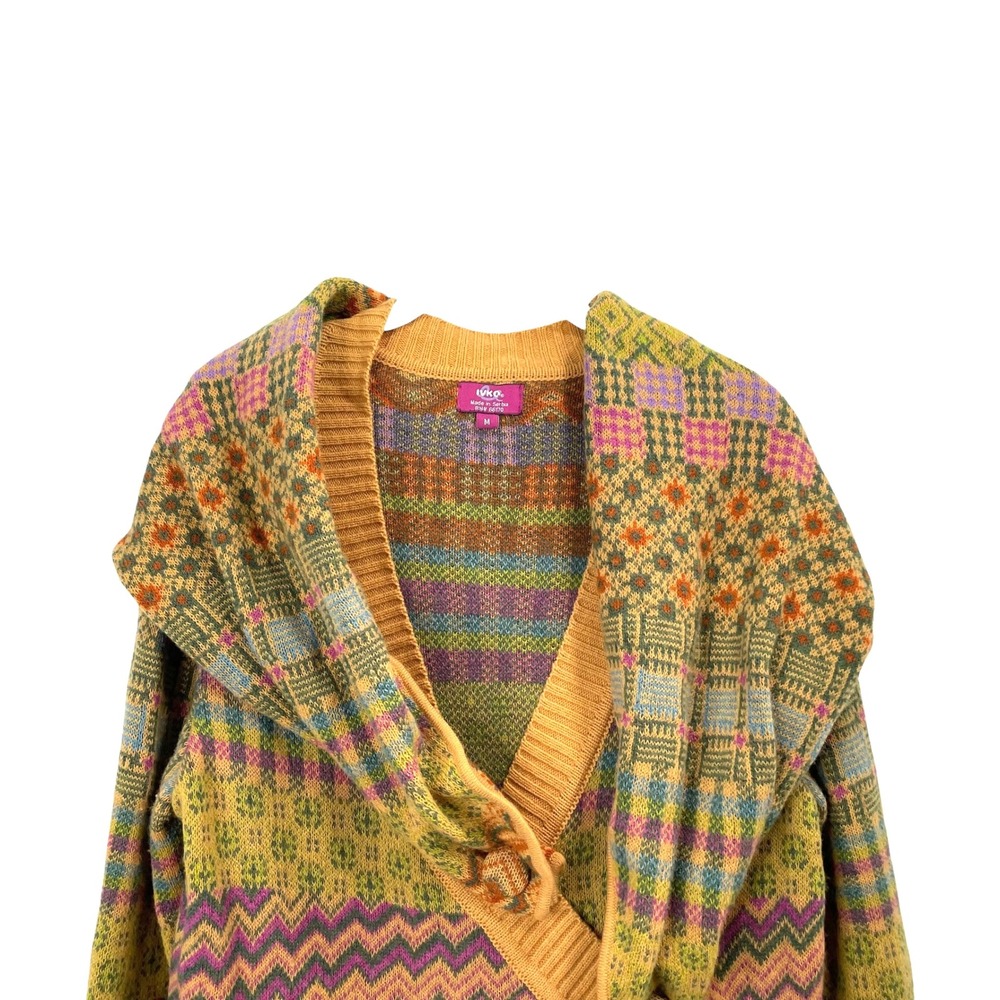 IVKO 100% lambswool removable shawl collar cardigan Size M Anthropologie boho - Picture 6 of 10